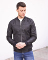 Zoom faux leather bomber jacket 