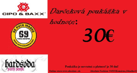 Darčeková poukážka 30€