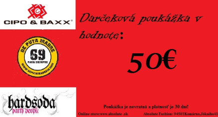 Darčeková poukážka 50€