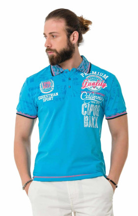 Polokošeľa Cipo & Baxx CT738 turquoise