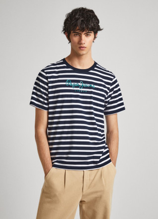 Pepe Jeans T-shirt Striped Eggo Dulwich Blue
