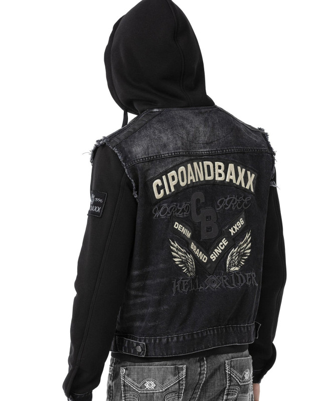 Cipo & Baxx riflová bunda CJ307 black