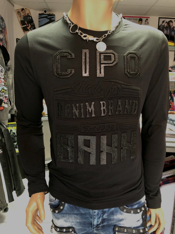 Cipo & Baxx tričko CL374 black Cipo & Baxx tričko CL374 black
