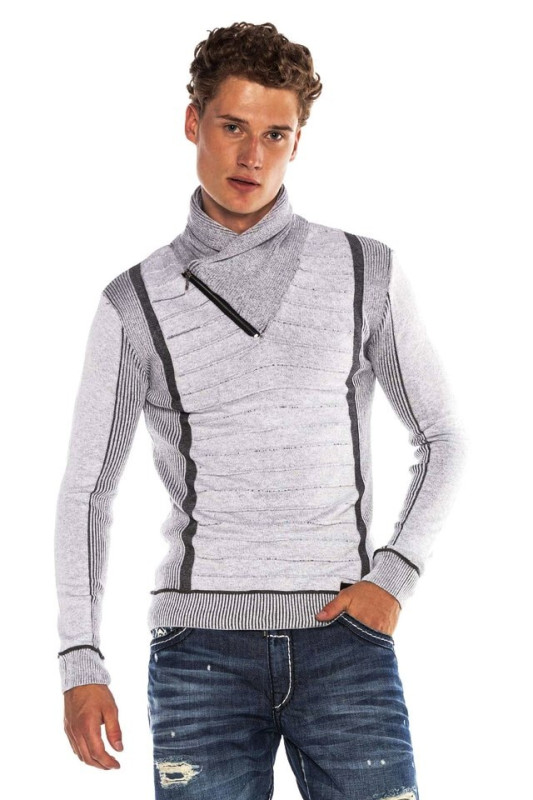 Cipo & Baxx sveter CP227 grey Cipo & Baxx sveter CP227 grey