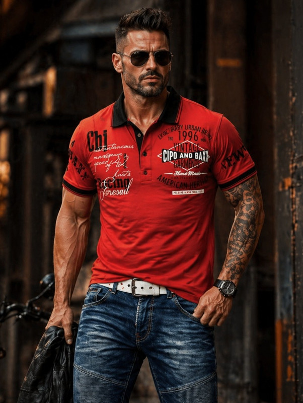 Polokošeľa Cipo & Baxx CT603 red