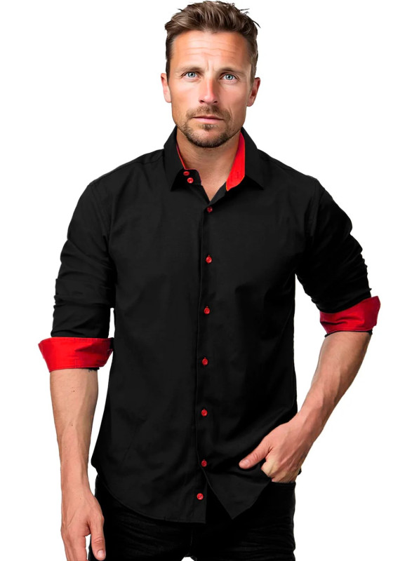 Košeľa Rusty Neal black - red